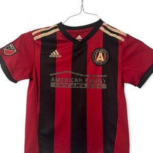 Adidas Kids Red and Black Striped Jersey
